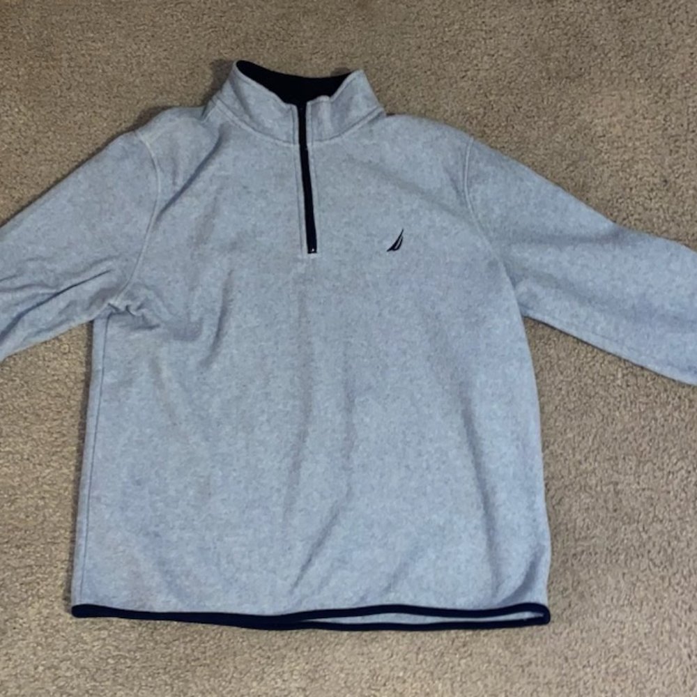 Gray Nautica Quarter Zip Sweater, Size L